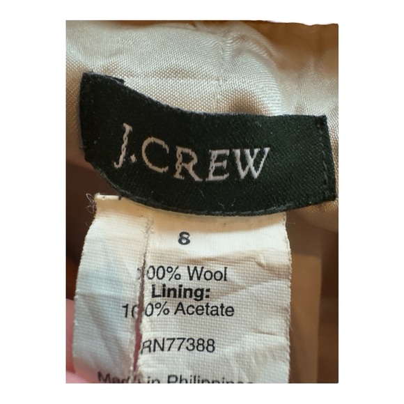 J. Crew Donegal Tweed Ecole Wool Cropped Blazer Size 8 Pumpkin Yellow Marigold - Picture 12 of 13